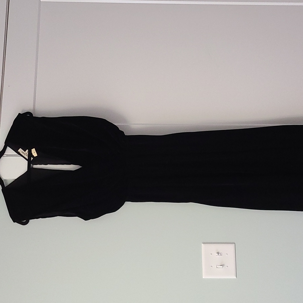 Blue tassel brand velvet, open-back dress